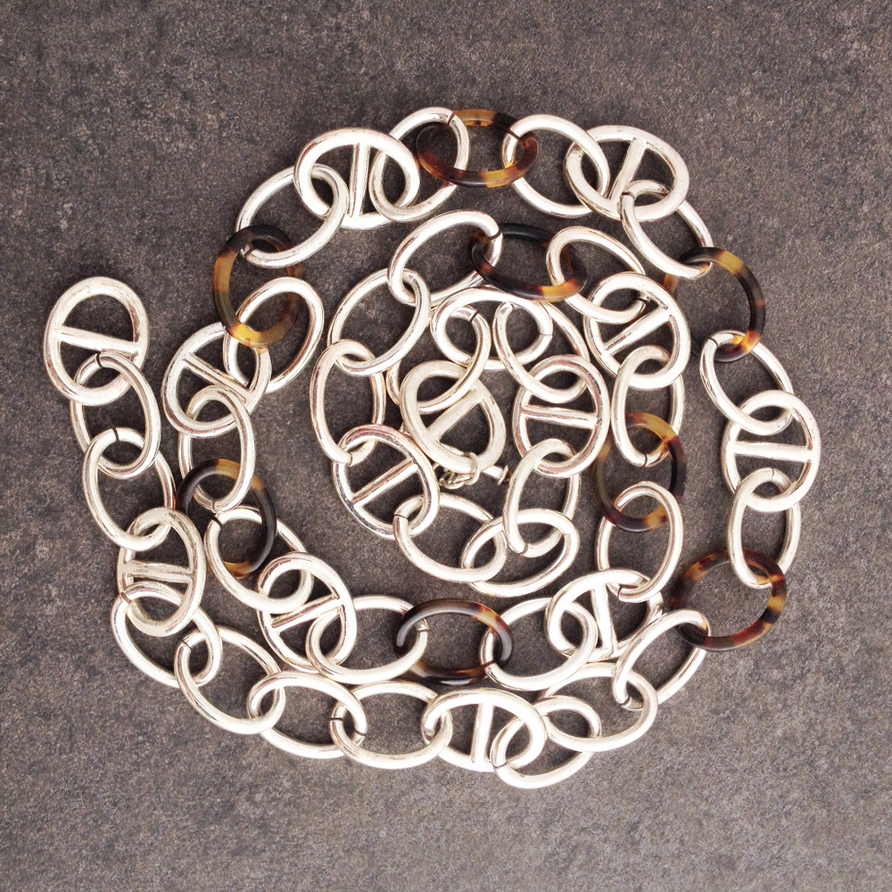 Bold Open Link Silver Fashion Necklace